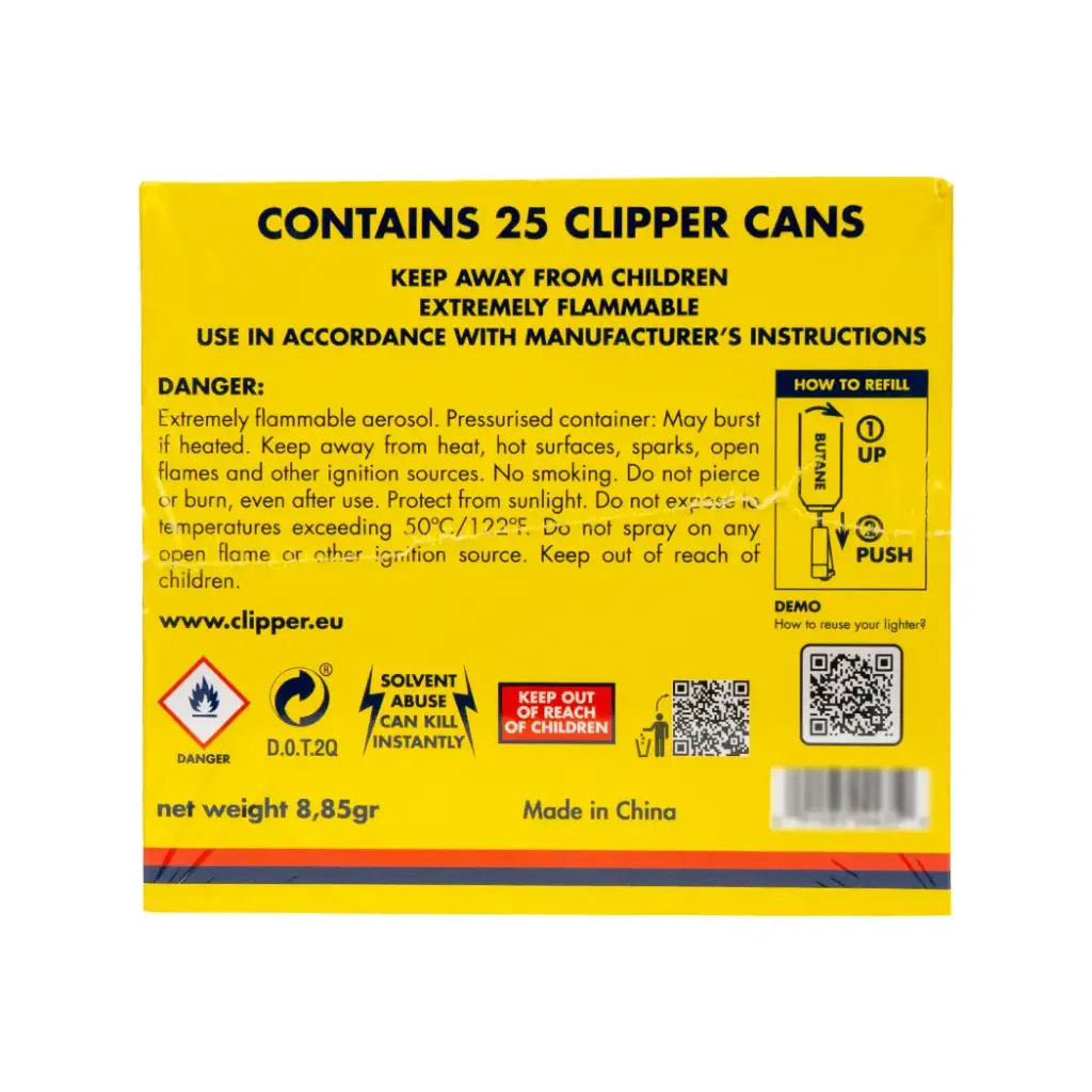 CLIPPER BUTANE 16ML-25 CANS