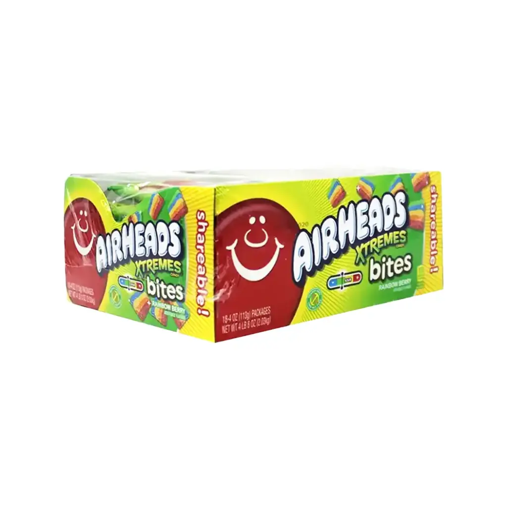 AIRHEADS XTREMES 18-4OZ BITE RAINBOW BERRY KING SIZE