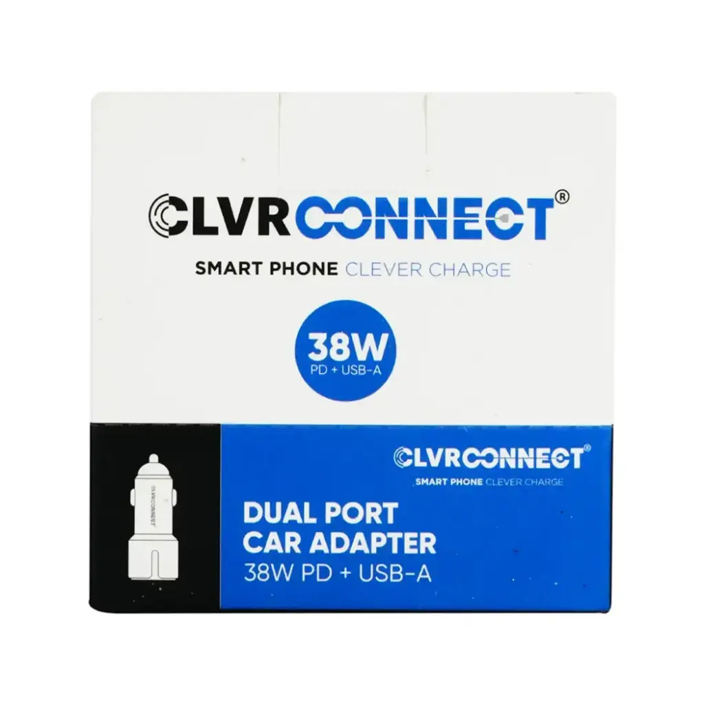 CLVR CONNECT DUAL PORT AUTO ADAPTER WITH TYPE C 4CT