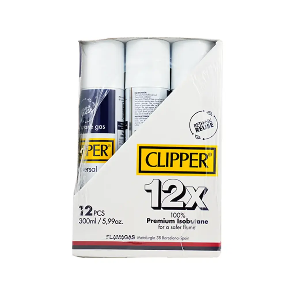 CLIPPER 12X ISOBUTANE 300ML-12CANS