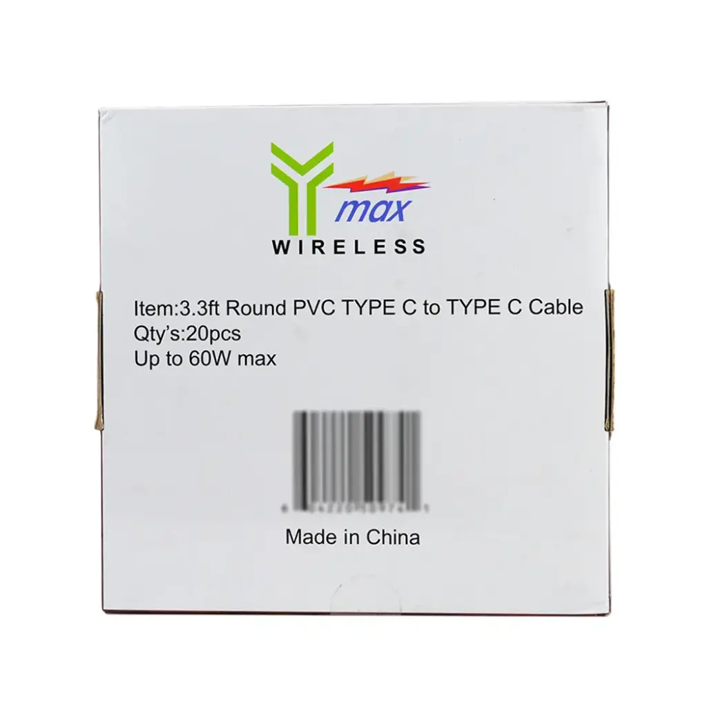 Y-MAX 3.3FT TYPE C TO TYPE C CABLE 1CT