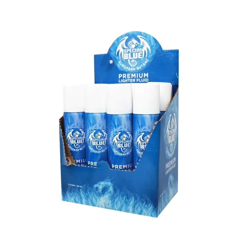 SPECIAL BLUE 90ML BUTANE LIGHTER FLUID 12CT