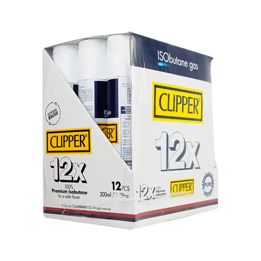 CLIPPER 12X ISOBUTANE 300ML-12CANS