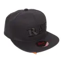 RAW BASE BALL CAP FLAT BRIM SNAPBACK BLACK ON BLACK