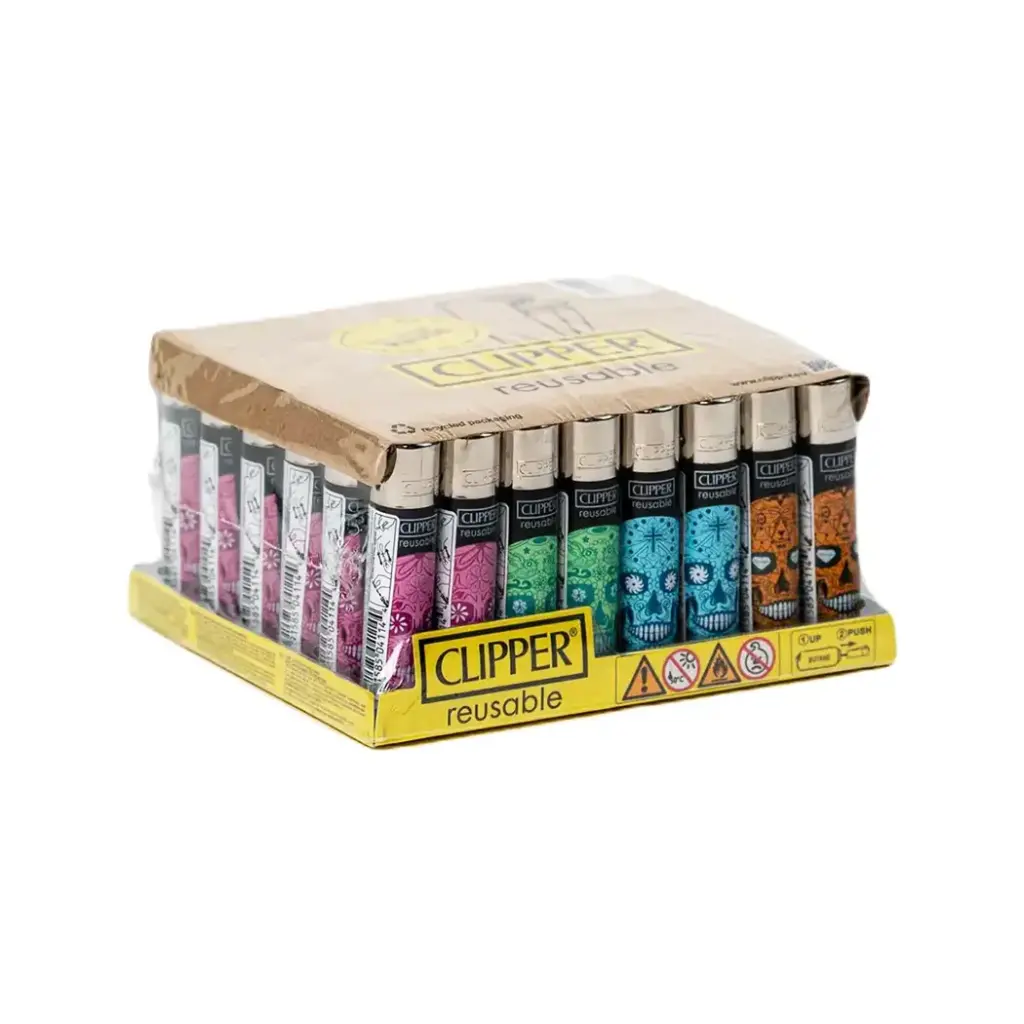 CLIPPER LIGHTERS 48CT MEXICAN SKULLS (42073)