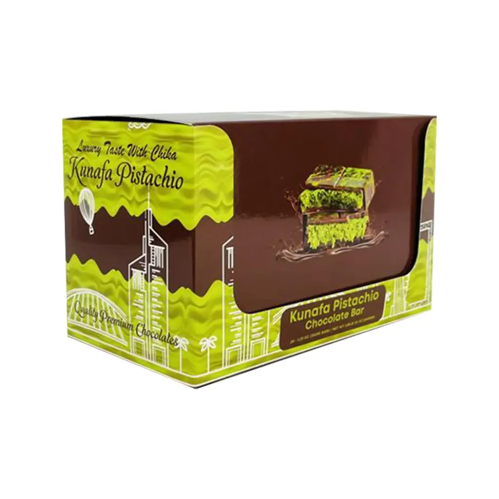 CHIKA DUBAI KUNAFA PISTACHIO CHOCOLATE BAR 24CT 35GM
