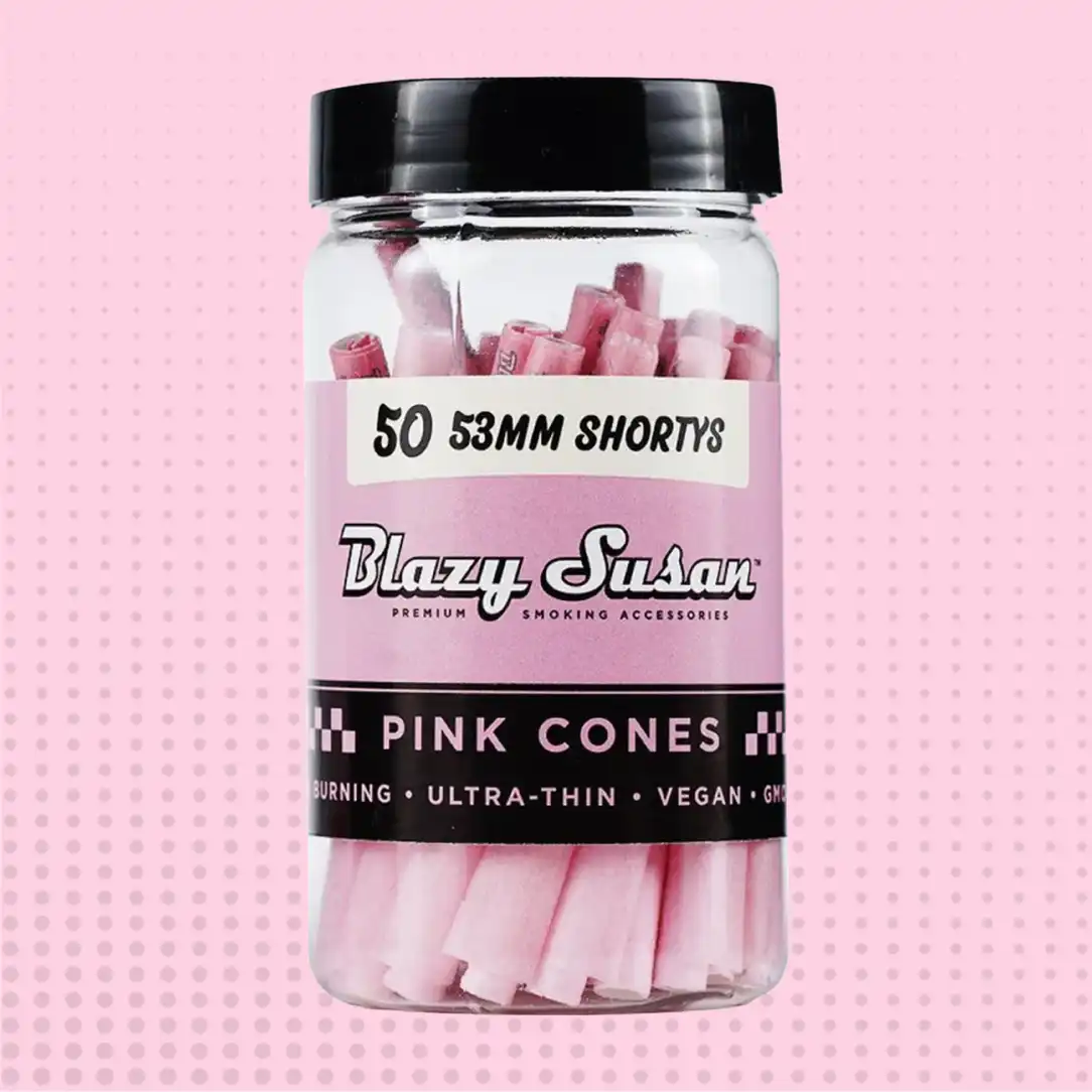 Blazy Cone Pink 53mm Shorty – 50ct Jar | NEPA Wholesale