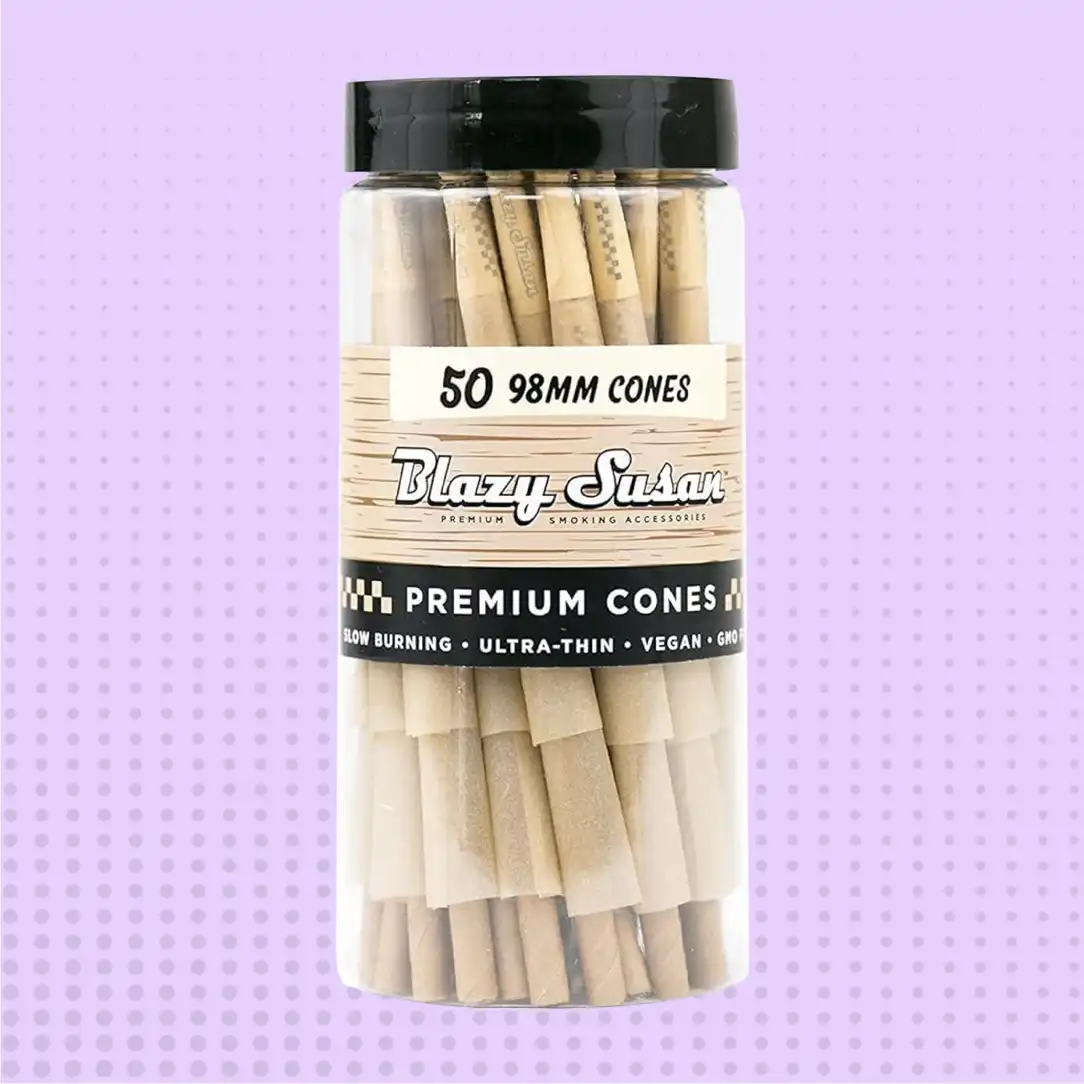 Blazy Cone Unbleached 98mm – 50ct Jar | NEPA Wholesale