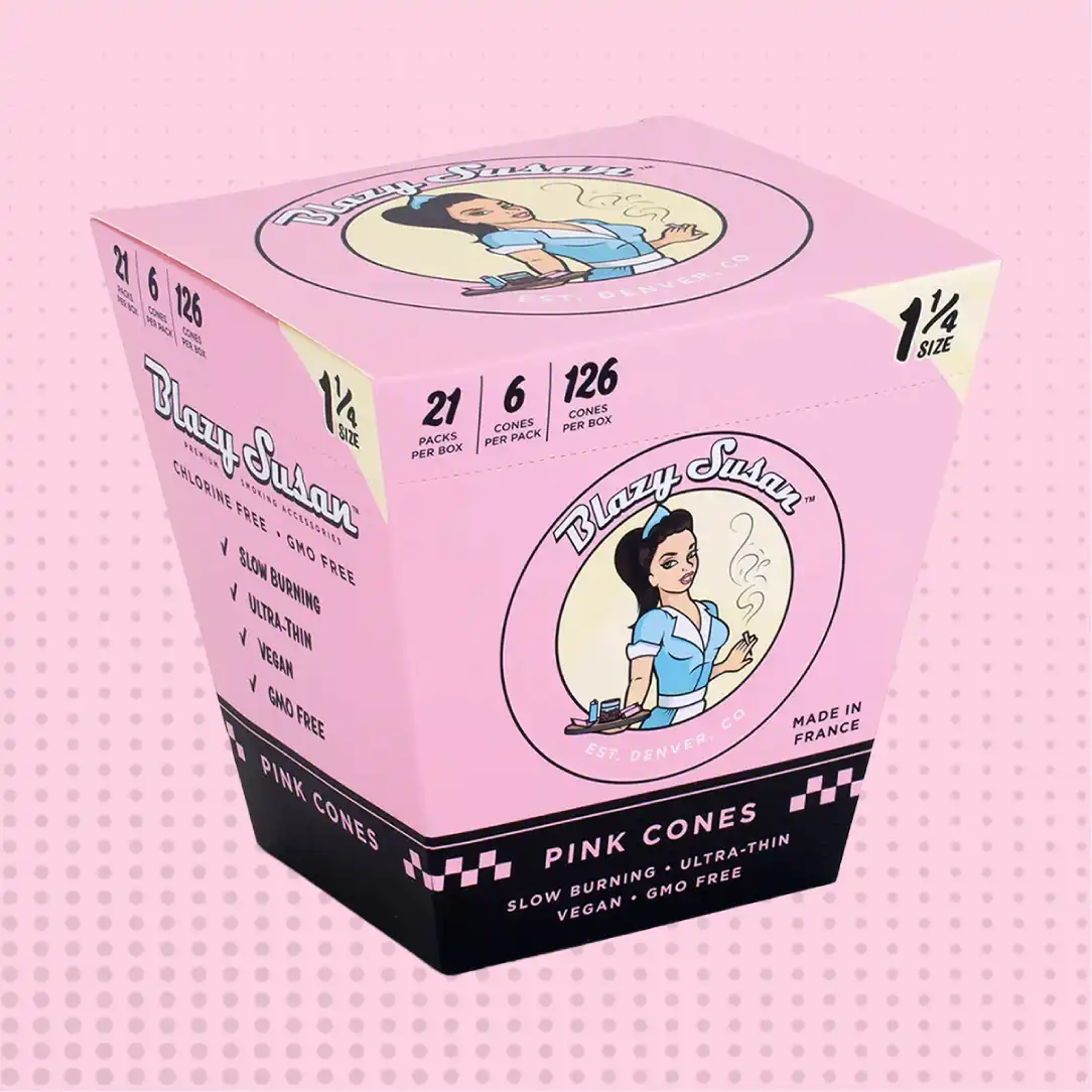 Blazy Cone Pink 1 1/4 – 21 Packs Per Box | NEPA Wholesale