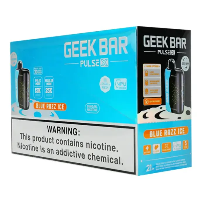 Geek Bar Pulse X Blue Razz Ice Flavors