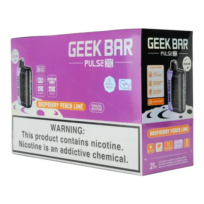 Geek Bar Pulse X Raspberry Peach Lime Flavors
