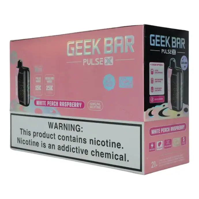 Geek Bar Pulse X White Peach Raspberry Flavors