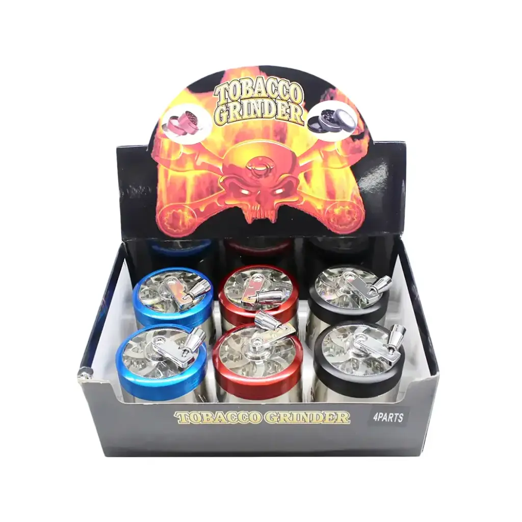 GRINDER 60MM 4 PARTS HAND CRANK WITH WINDOW 1CT (GR120)