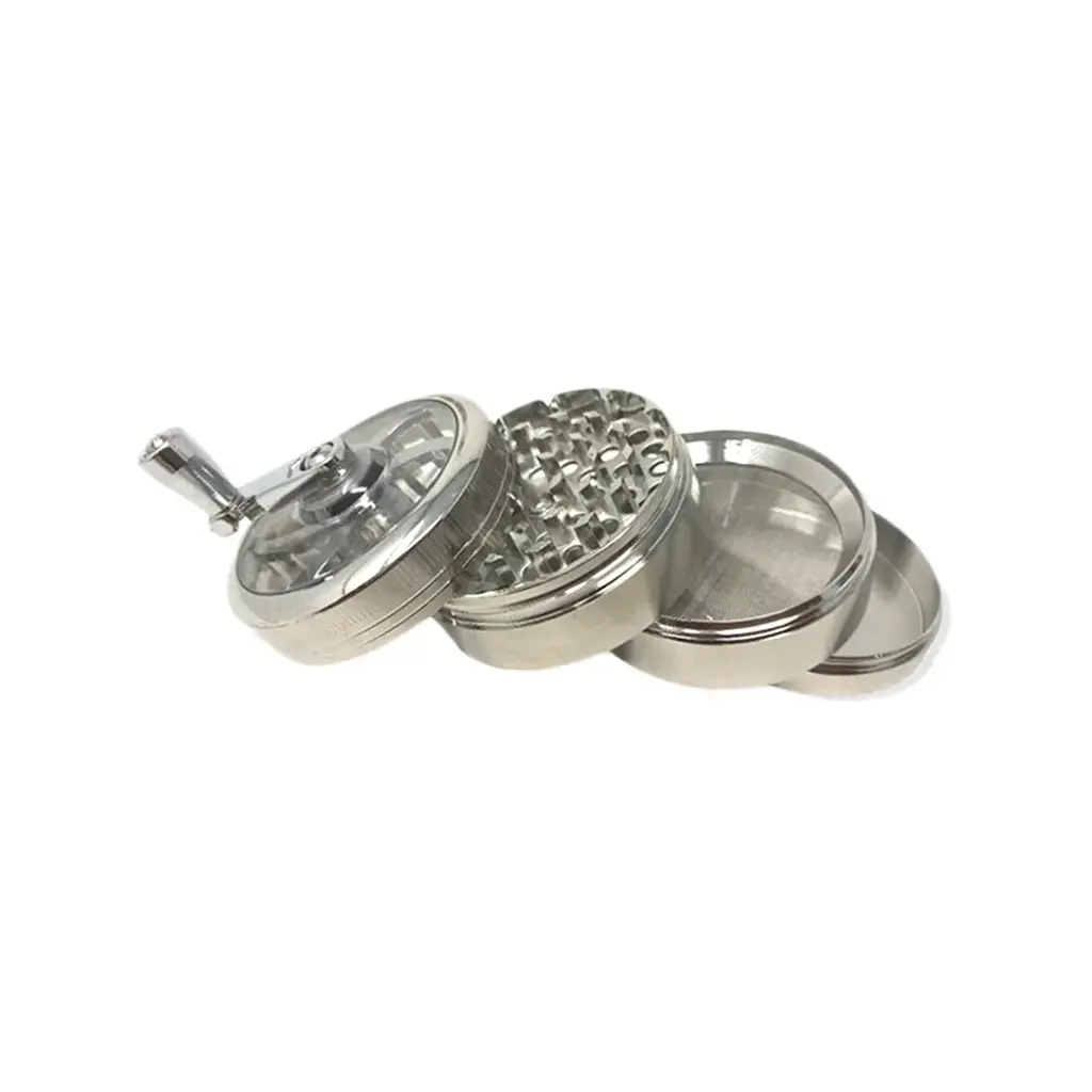 GRINDER 60MM 4 PARTS HAND CRANK WITH WINDOW 1CT (GR120)
