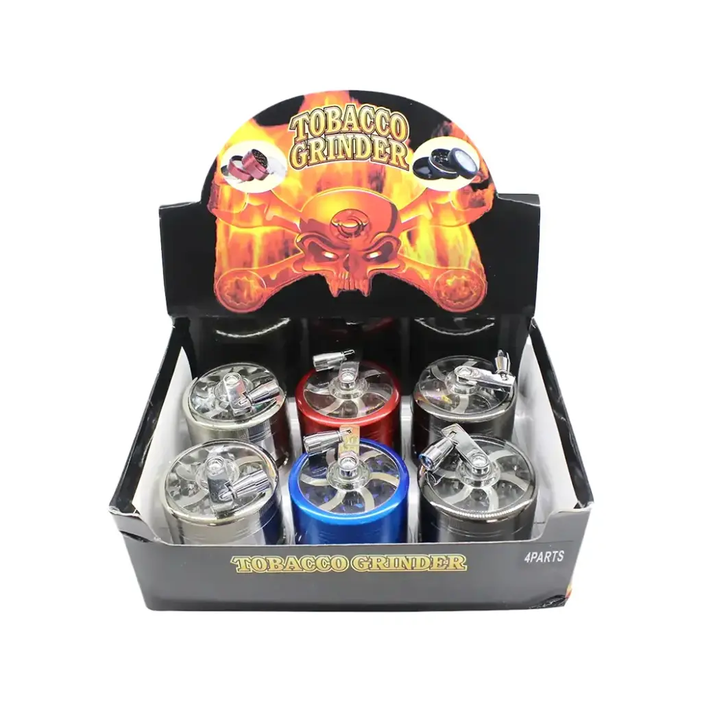 GRINDER 60MM 4 PARTS HAND CRANK WITH WINDOW 1CT (GR120)