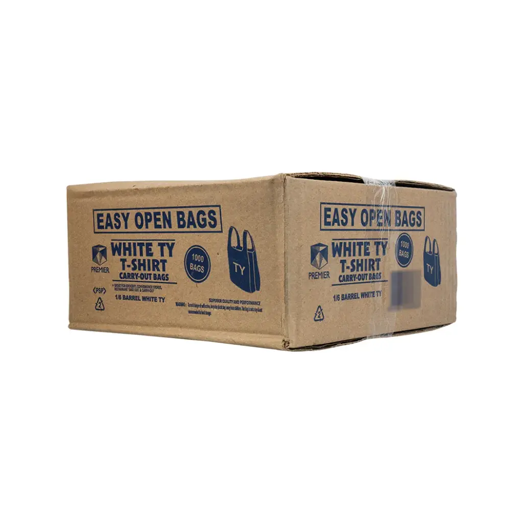 SHOPPING BAG 1/6 WHITE 1000 CT (PREMIER)