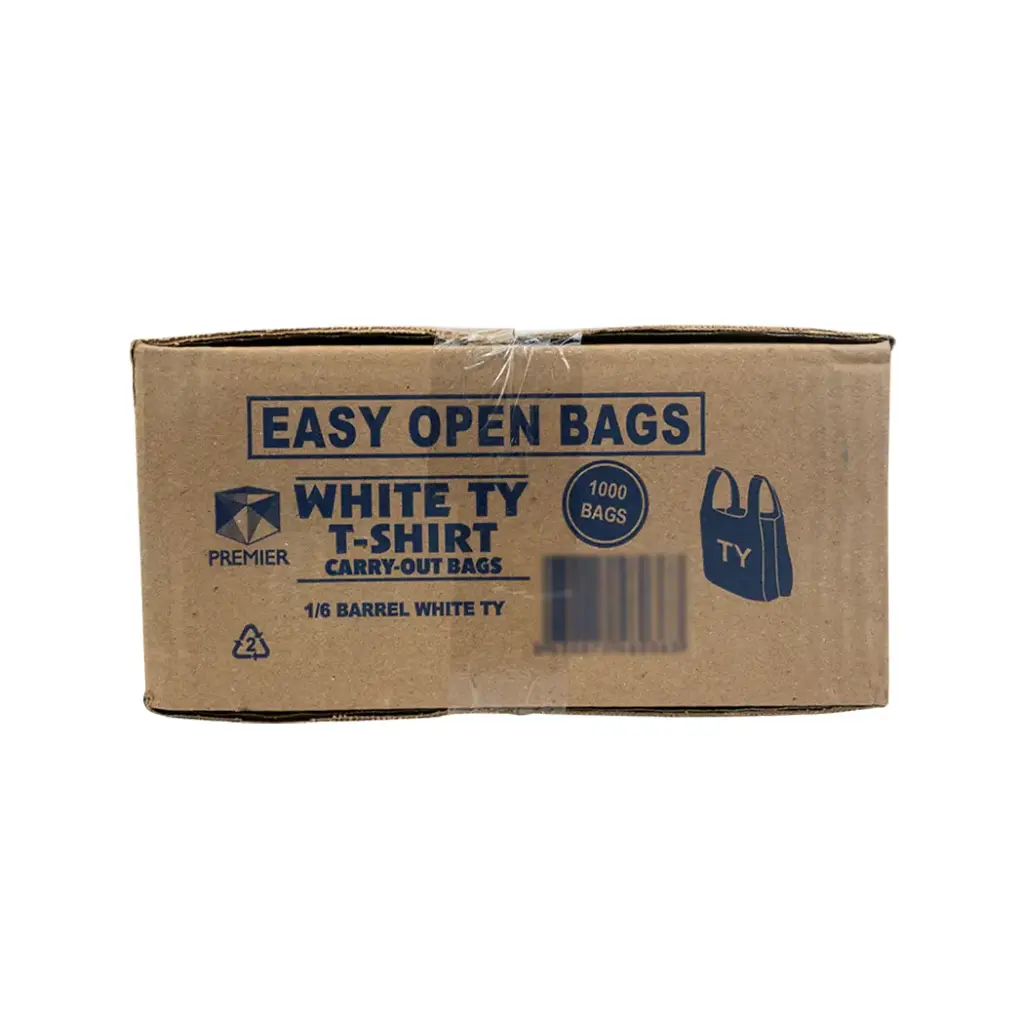 SHOPPING BAG 1/6 WHITE 1000 CT (PREMIER)