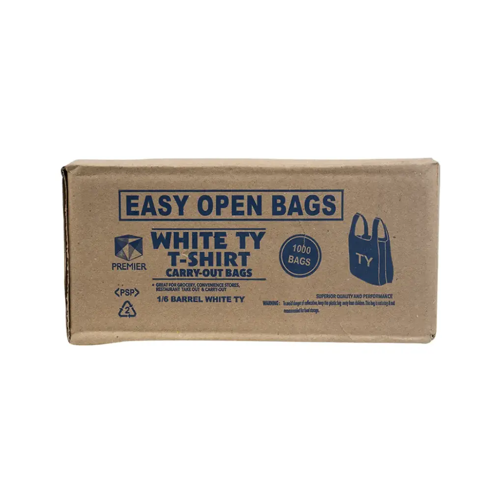 SHOPPING BAG 1/6 WHITE 1000 CT (PREMIER)
