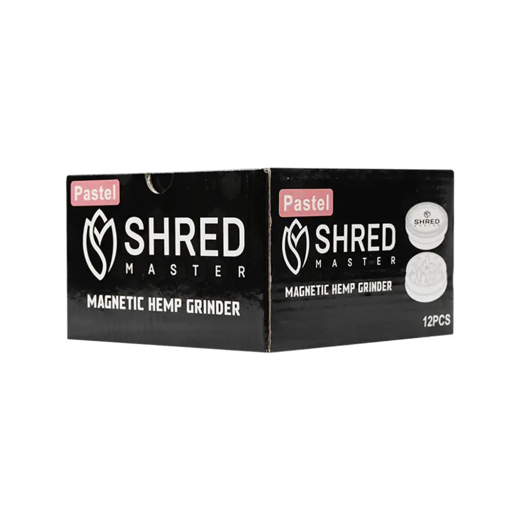 SHRED MASTER 12PK-60MM HEMP GRINDER 2PC MAGNET PASTEL COLORS (L-4PC-P)