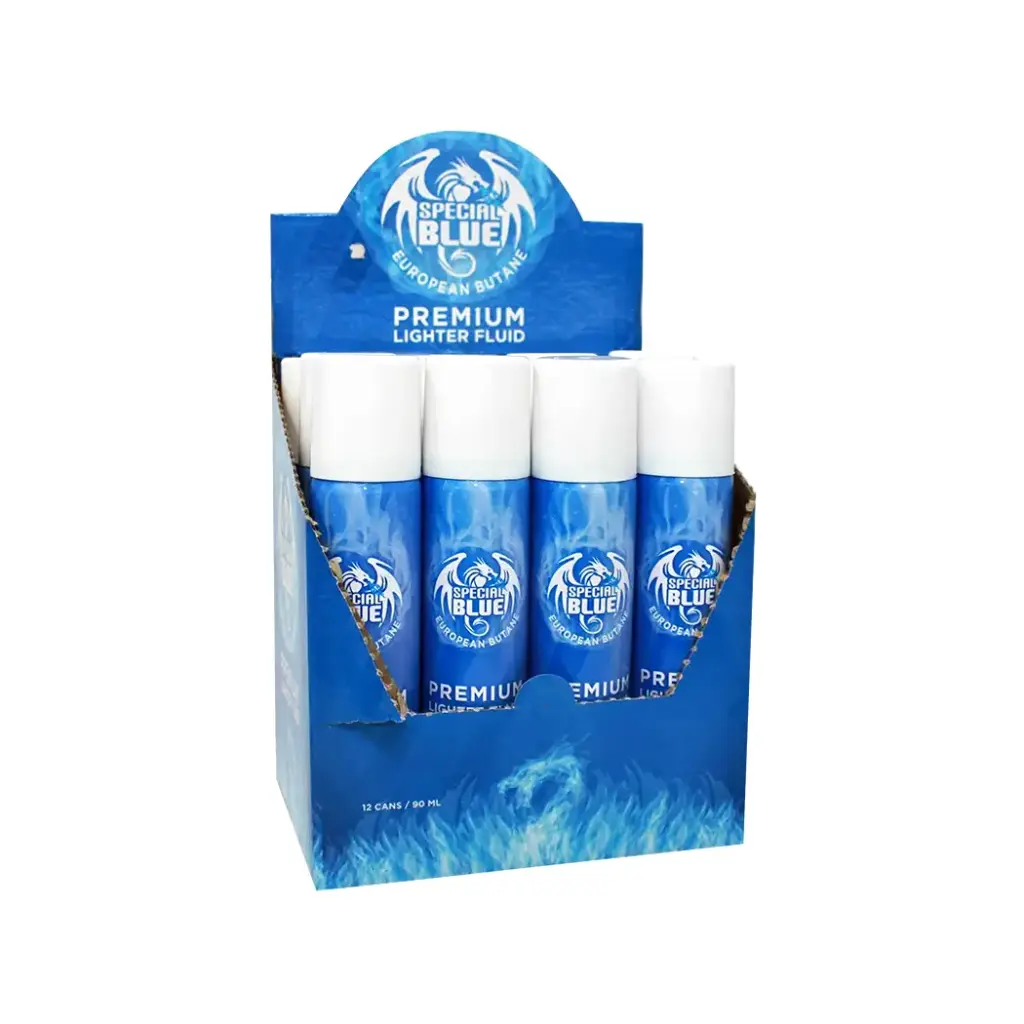 SPECIAL BLUE 90ML BUTANE LIGHTER FLUID 12CT