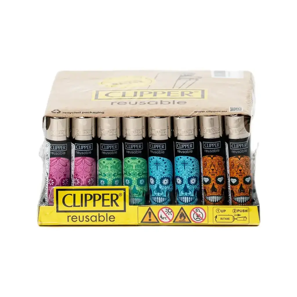 CLIPPER LIGHTERS 48CT MEXICAN SKULLS (42073)