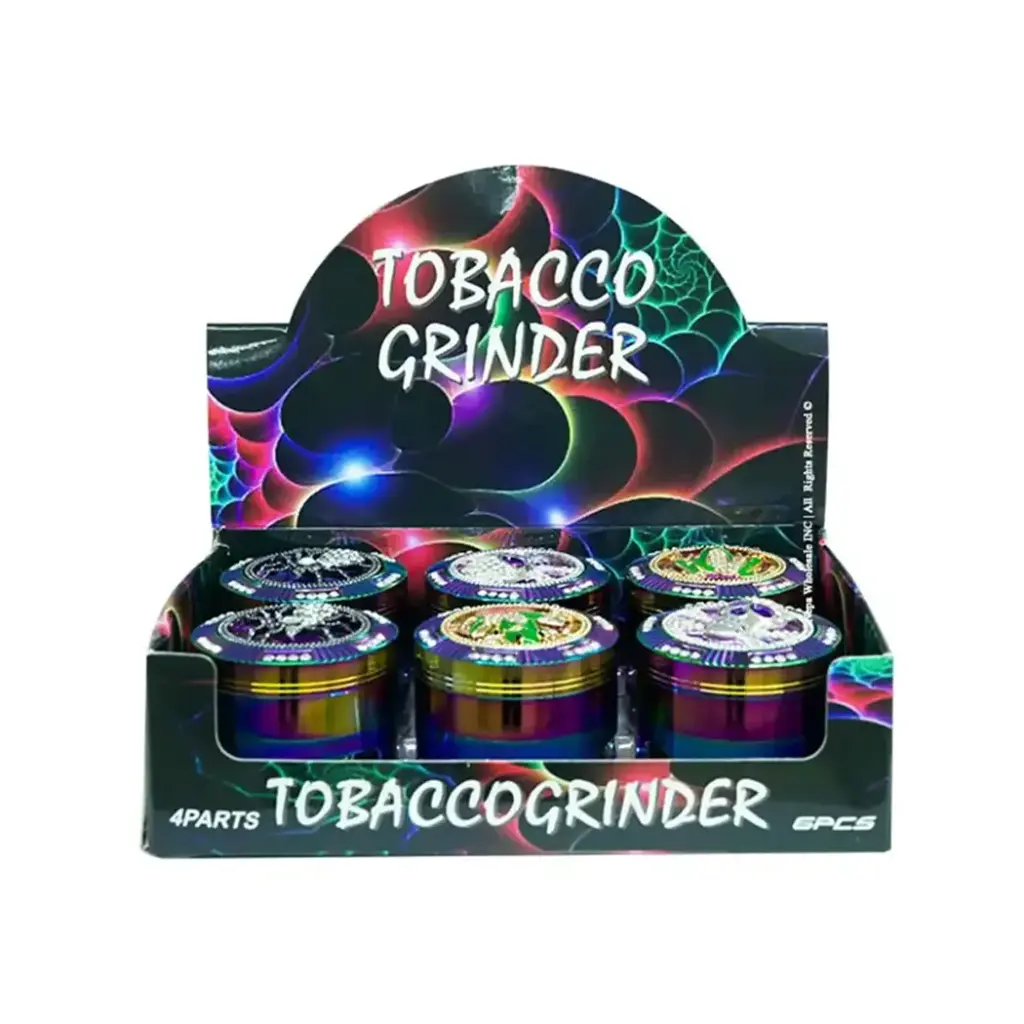 GRINDER (GR158-63WRB) 4 PARTS RAINBOW COLOR 3D PATTERN 63MM