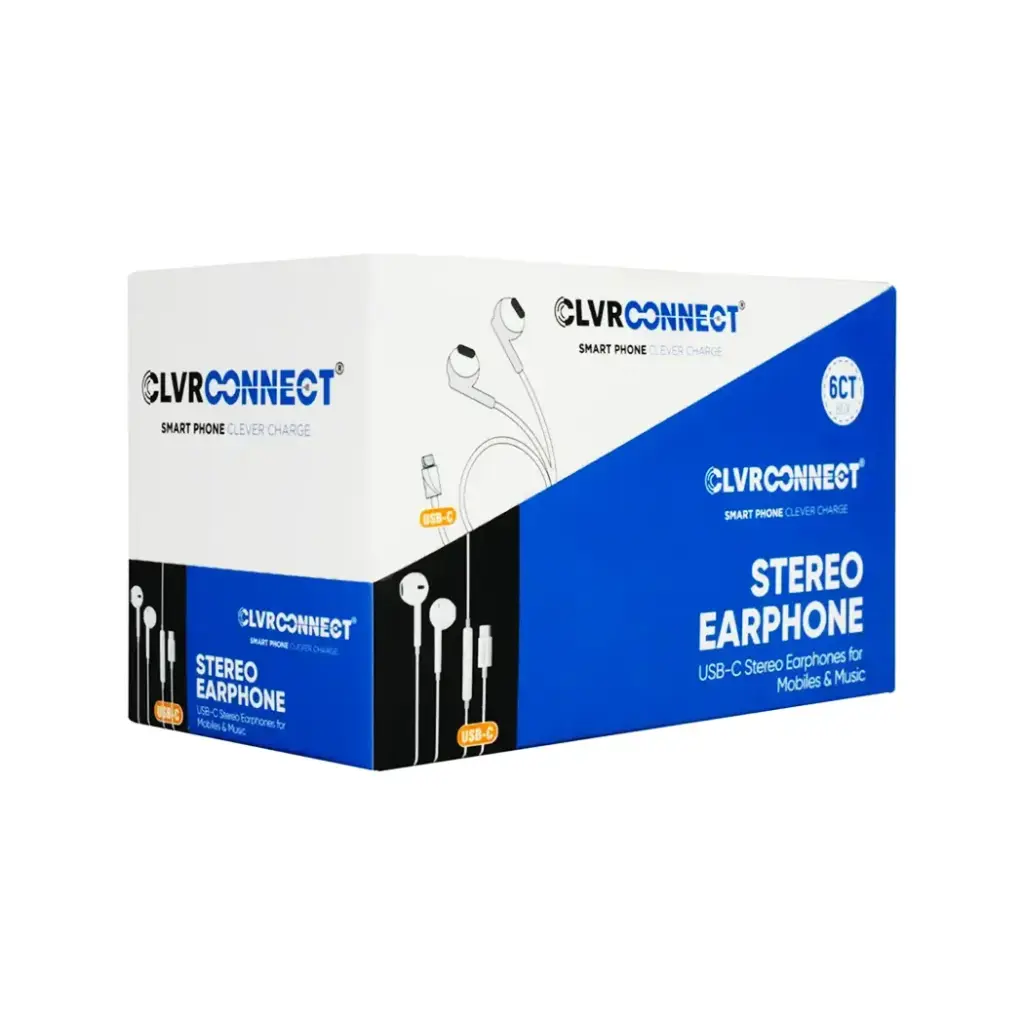 CLVR CONNECT EARPHONE USB C 6CT