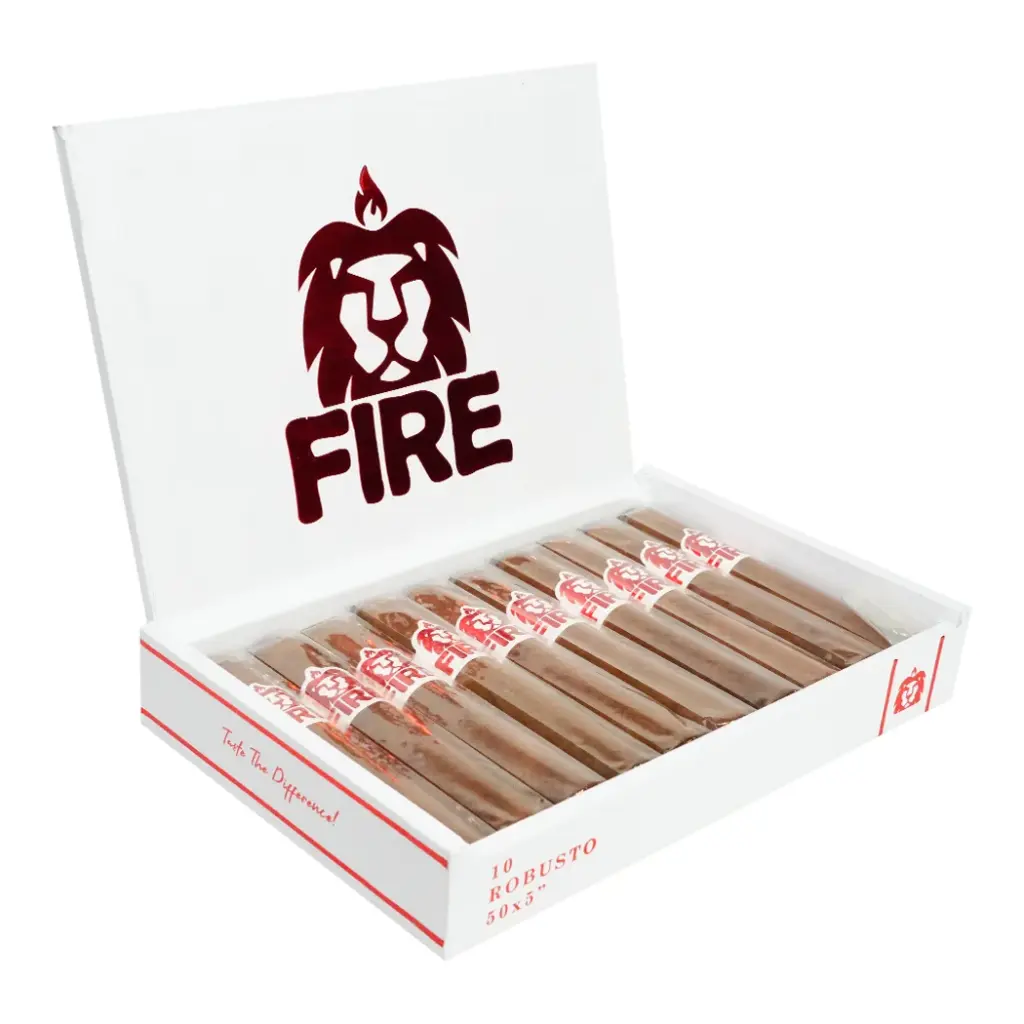 FIRE PREMIUM CIGAR ROBUSTO WHITE LEBEL 10CT 