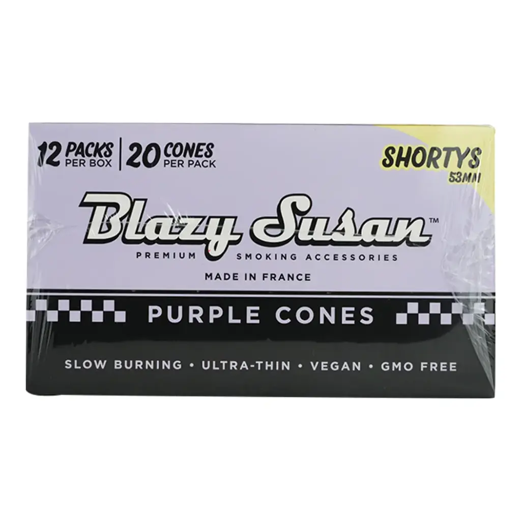 BLAZY CONE PURPLE 53MM 12 PACKS PER BOX