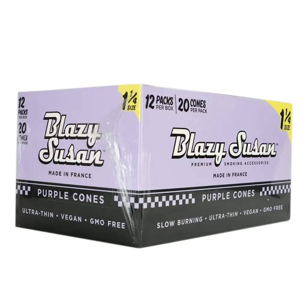 BLAZY CONE PURPLE 98MM 12 PACKS PER BOX