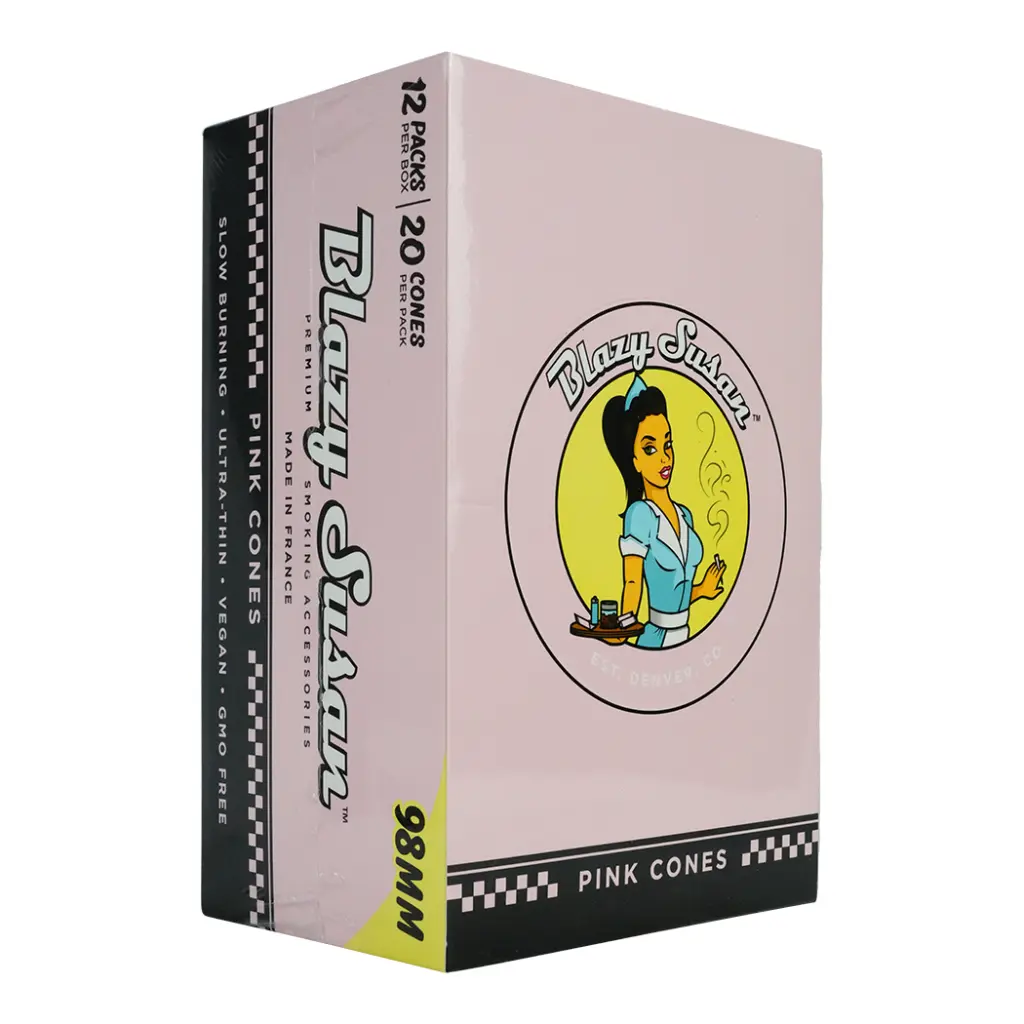 BLAZY CONE PINK 98MM 12 PACKS PER BOX