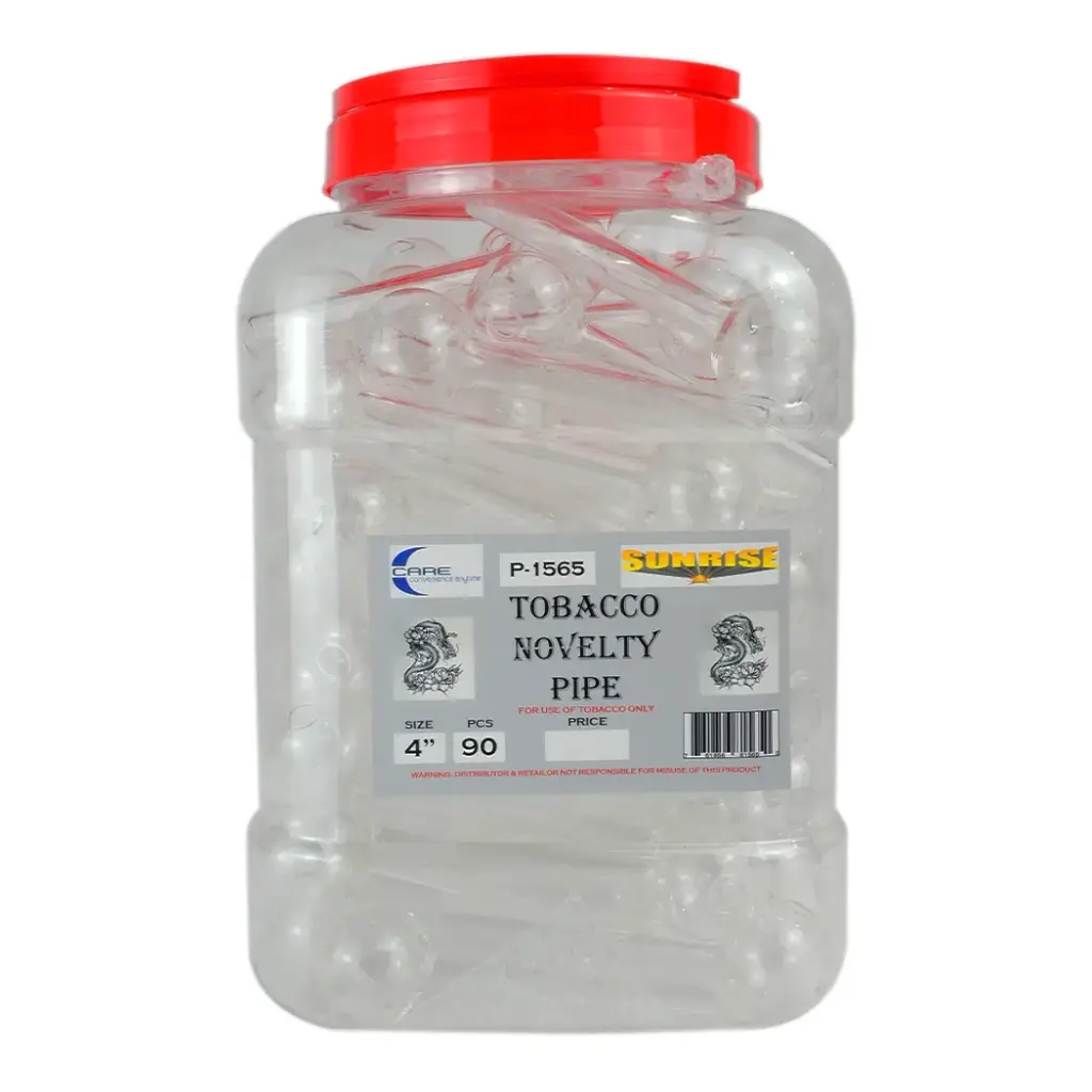 PIPE OIL BURNER 4INCH CLEAR 90CT JAR