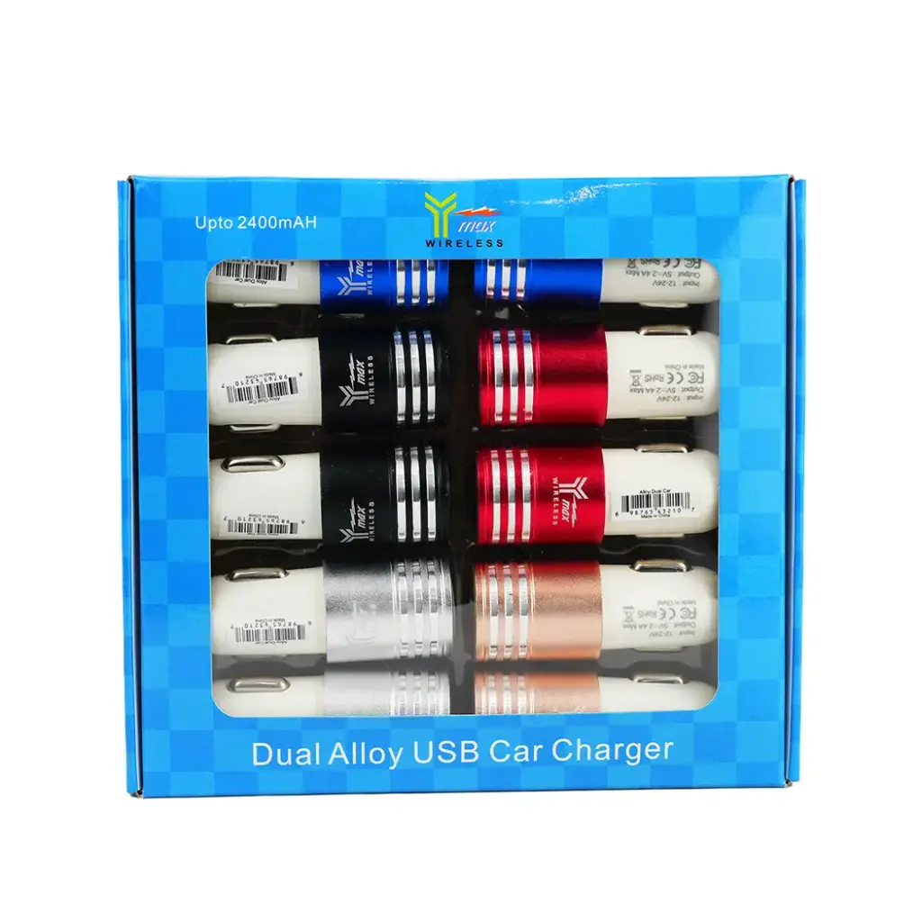 Y-MAX AUTO ADAPTOR ALLOY DUAL PORT 1CT