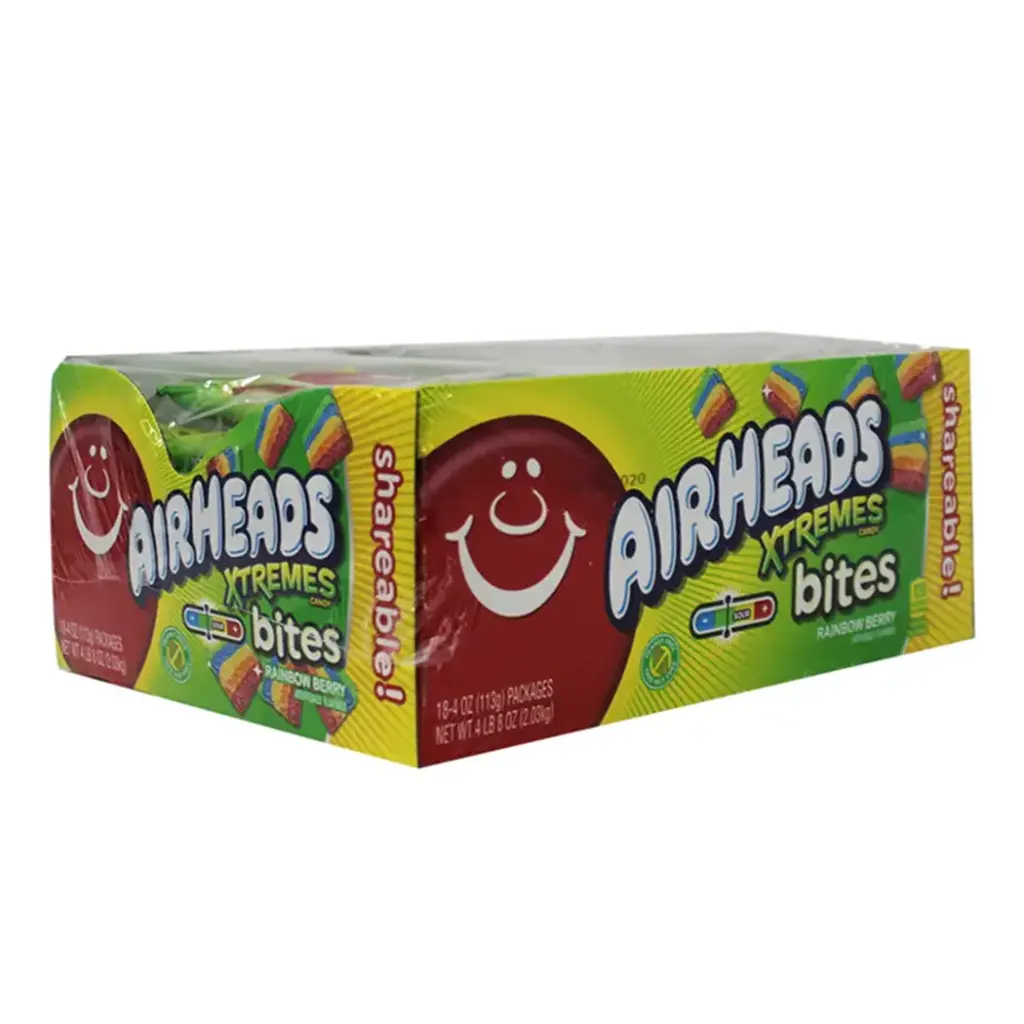 AIRHEADS XTREMES 18-4OZ BITE RAINBOW BERRY KING SIZE