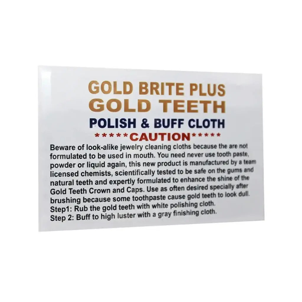 GOLD TEETH POLISH & BUFF CLOTH 8 CT