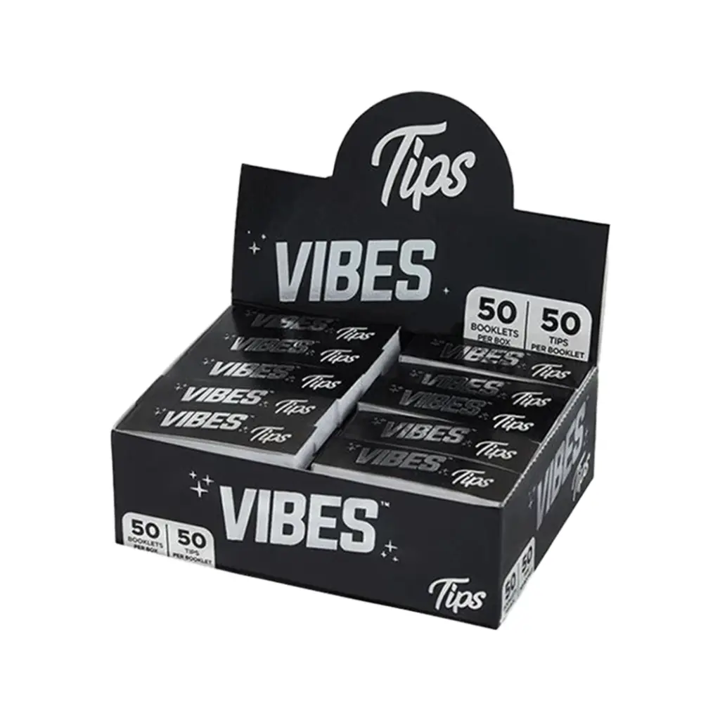 VIBES BLACK TIPS 50 BOOKLETS PER BOX