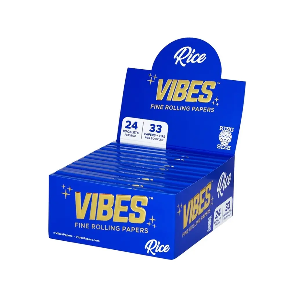 VIBES BLUE KING SIZE WITH TIP 24 BOOKLETS PER BOX