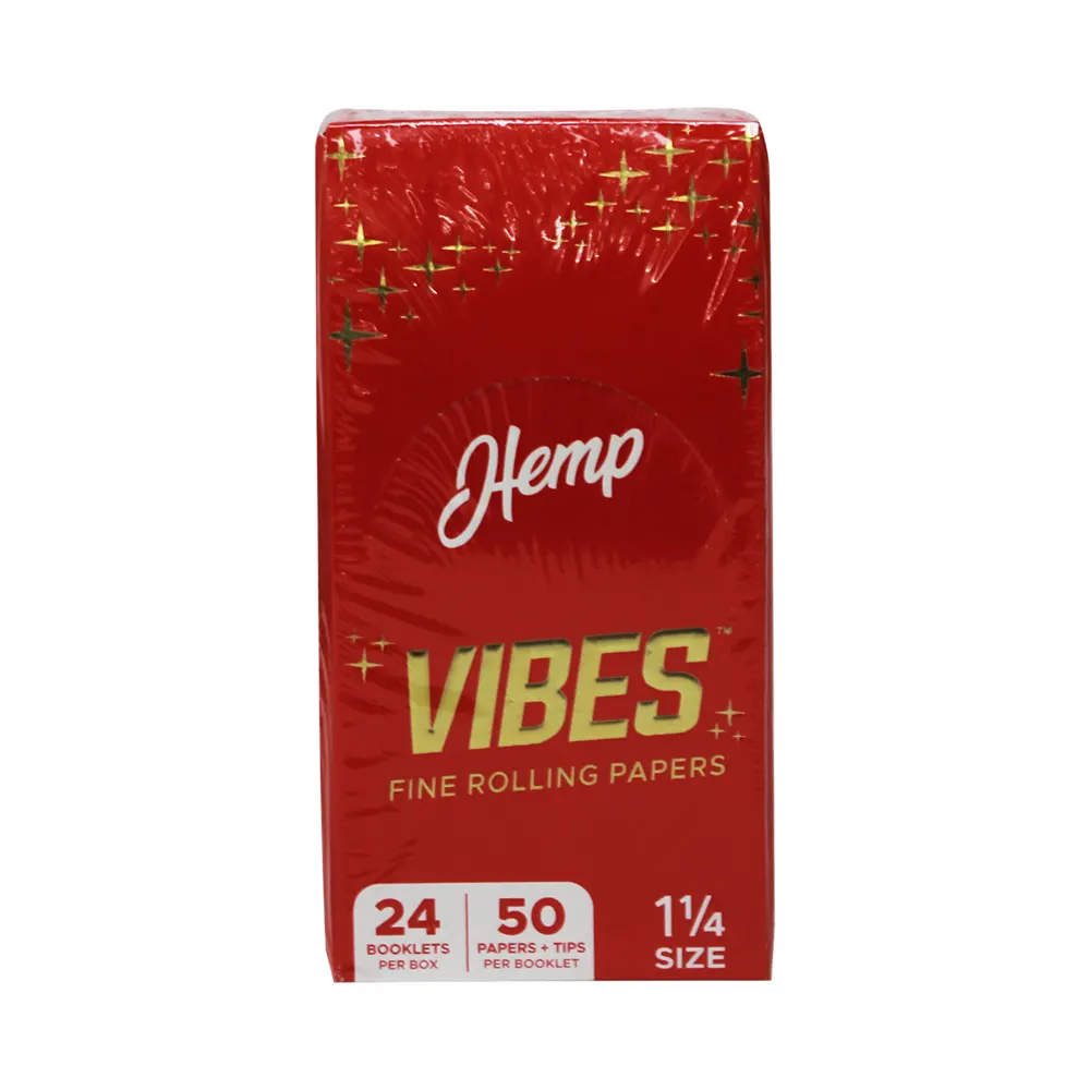 VIBES RED 1 1/4 WITH TIP 24 BOOKLETS PER BOX