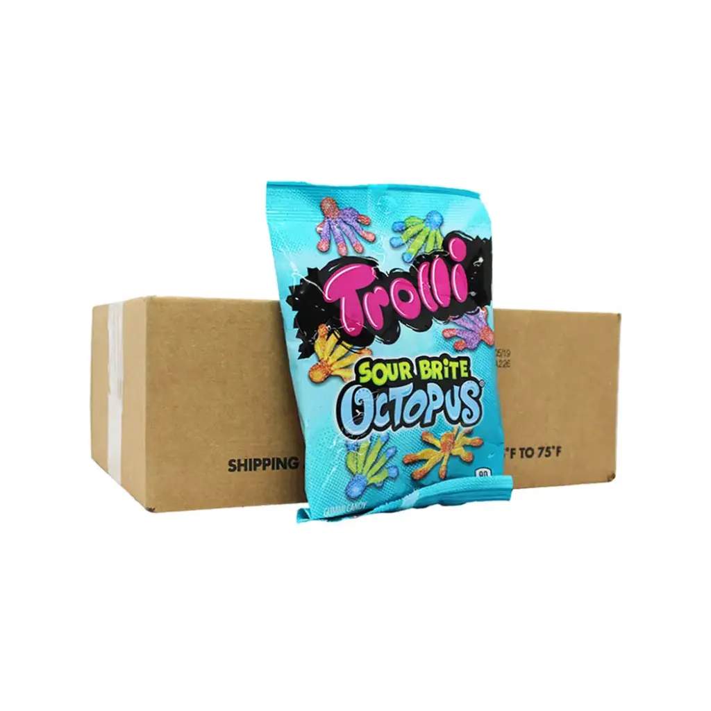 TROLLI SOUR BRITE OCTOPUS 12 - 4.25 OZ PEG BAGS