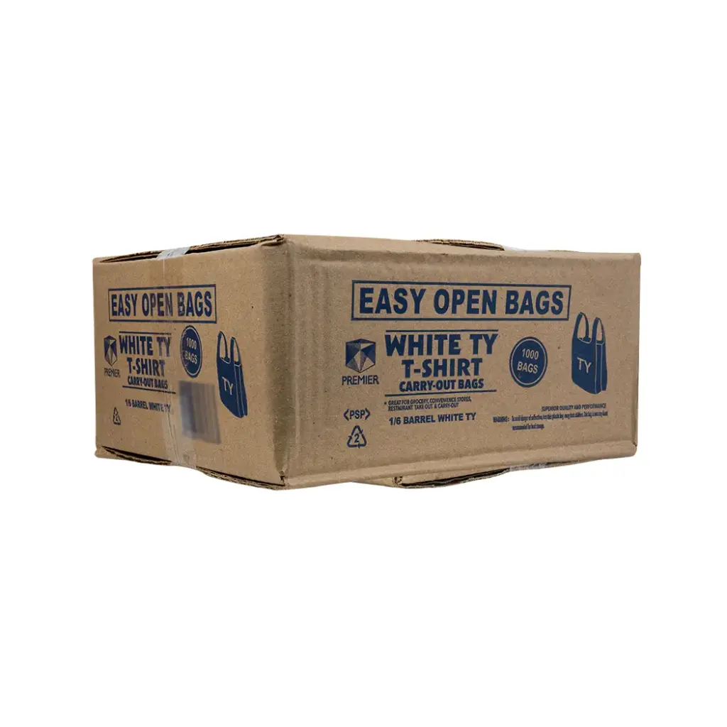 SHOPPING BAG 1/6 WHITE 1000 CT (PREMIER)