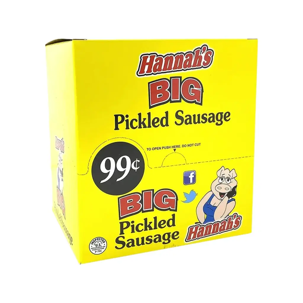 HANNAH'S 20-1.7OZ BIG PICKLED SAUSAGE