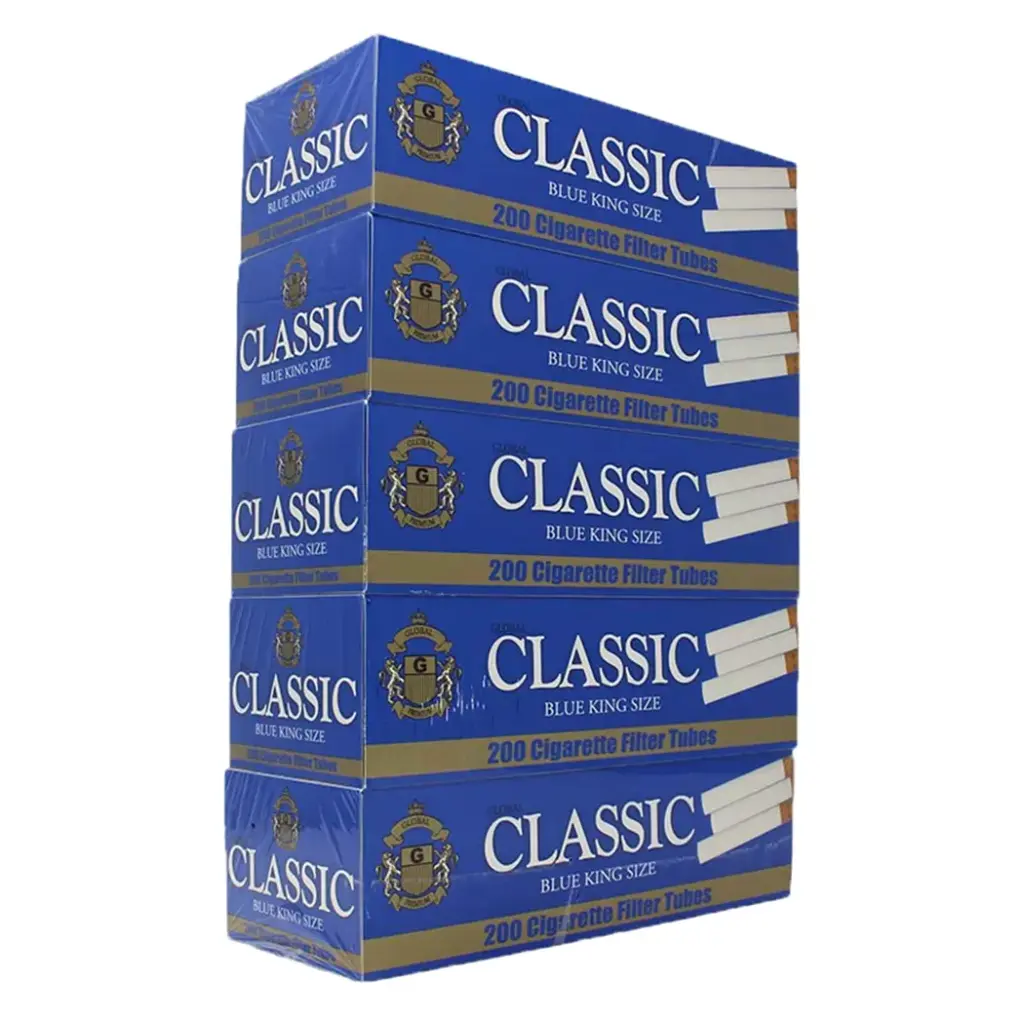 CLASSIC KS BLUE CIGARETTE FILTER TUBES 200 CT - 5 PK