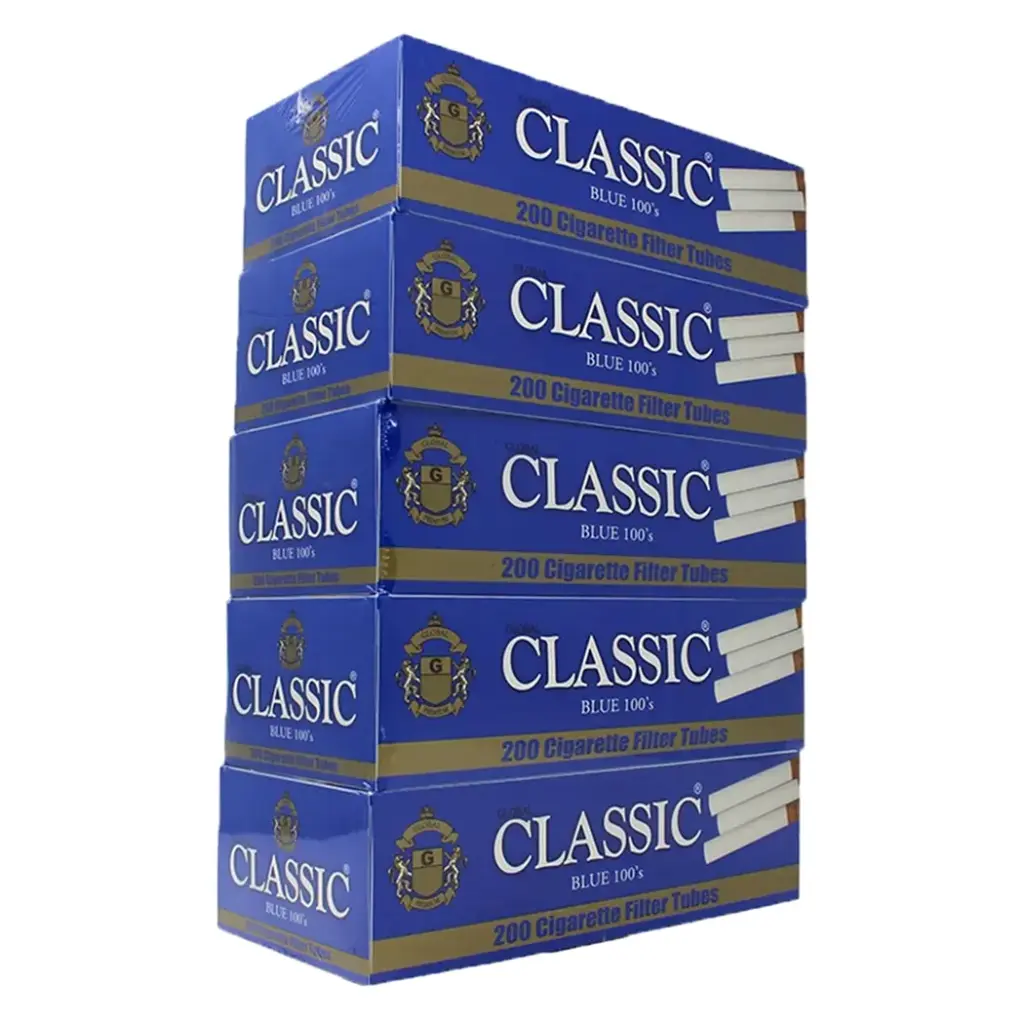 CLASSIC 100S BLUE CIGARETTE FILTER TUBES 200 CT - 5 PK