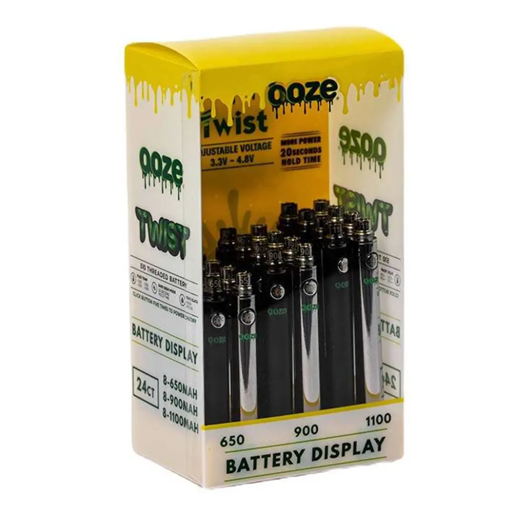 OOZE TWIST BATTERY DISPLAY 24CT (8 - 650MAH, 8 - 900MAH, 8 - 1100 MAH)