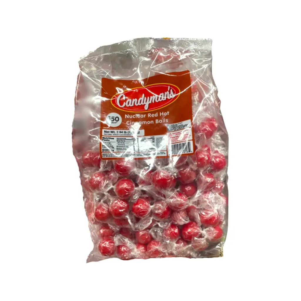 CANDYMAN'S NUCLEAR RED HOT CINNAMON BALLS 150CT