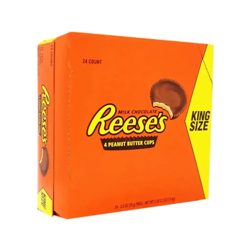 REESE'S 24-2.8 OZ 4 PEANUT BUTTER CUPS KING SIZE