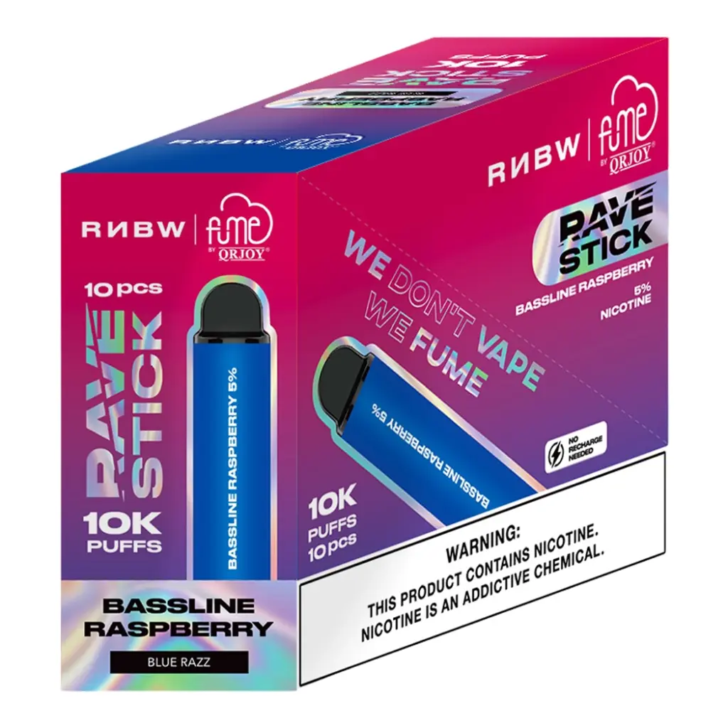 FUME 10PK RNBW 5% RAVE STICK