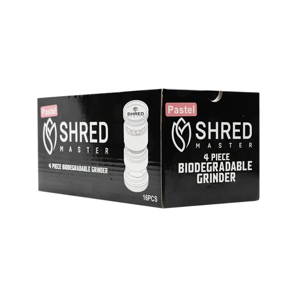 SHRED MASTER 4PC-55MM HEMP GRINDER 16PK PASTEL COLORS (S-4PC-P)