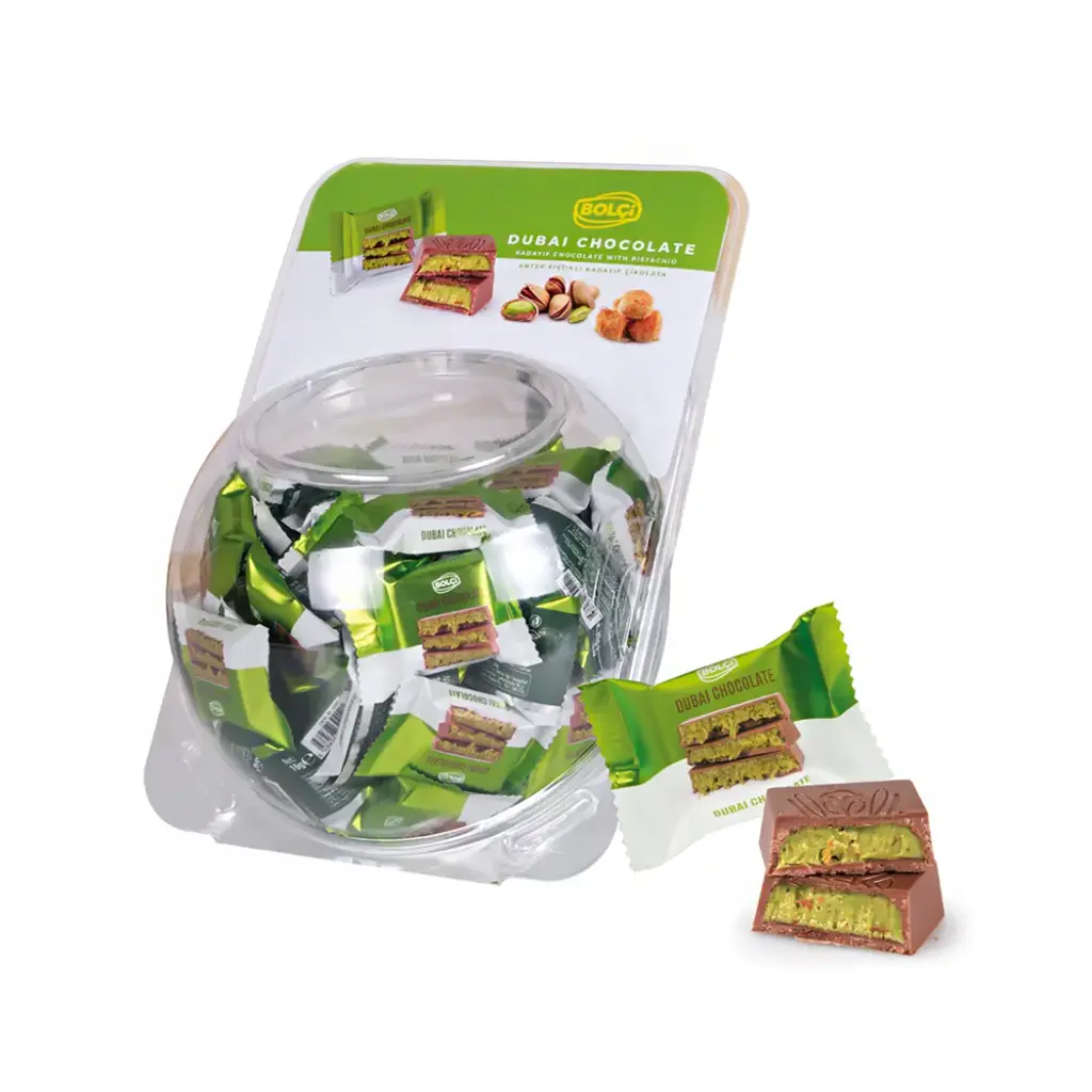 BOLCI ANTEP PISTACHIO & KADAYIF DUBAI CHOCOLATE BAR 75CT JAR 16GM
