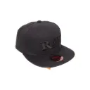 RAW BASE BALL CAP FLAT BRIM SNAPBACK BLACK ON BLACK